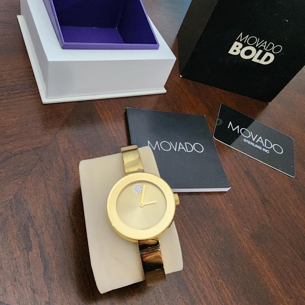Movado Bold Gold Watch New Battery